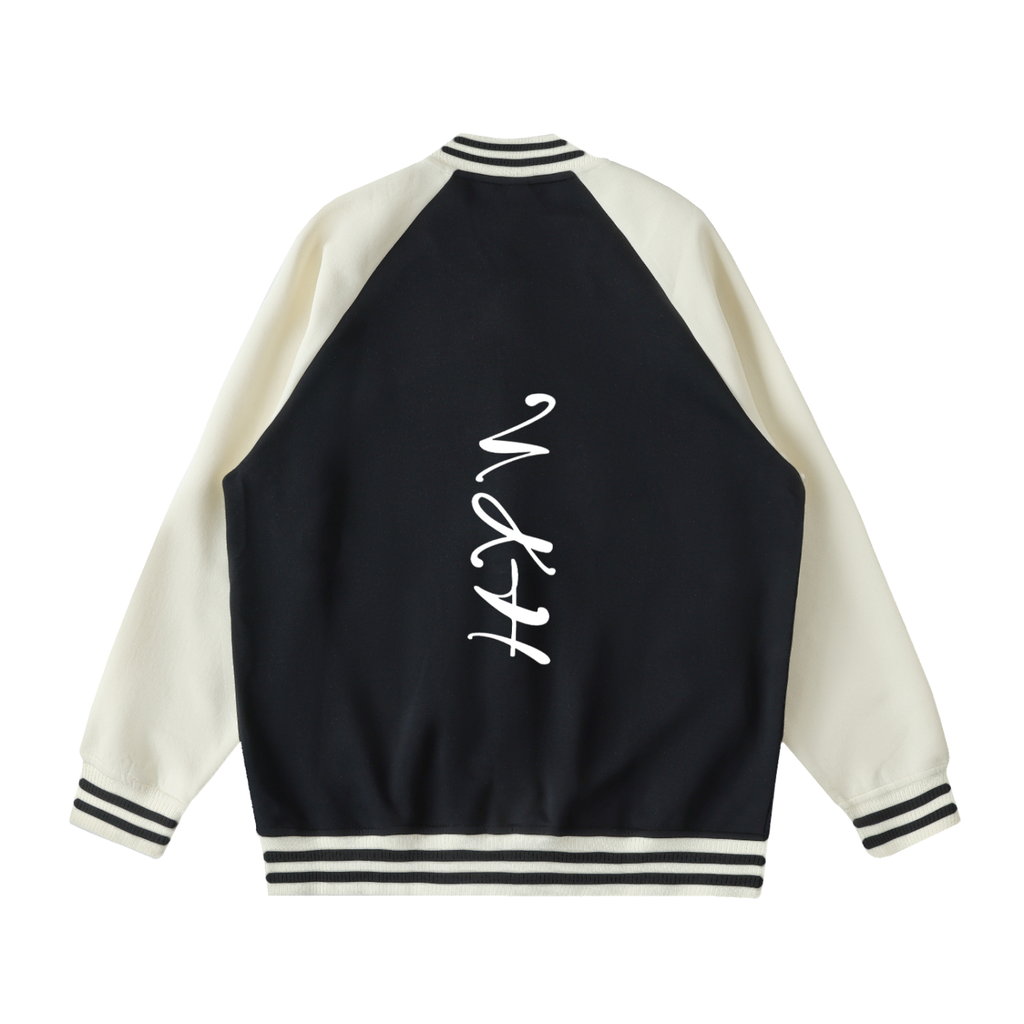 Noah Houk Two Tone Raglan Sleeve Varsity Jacket