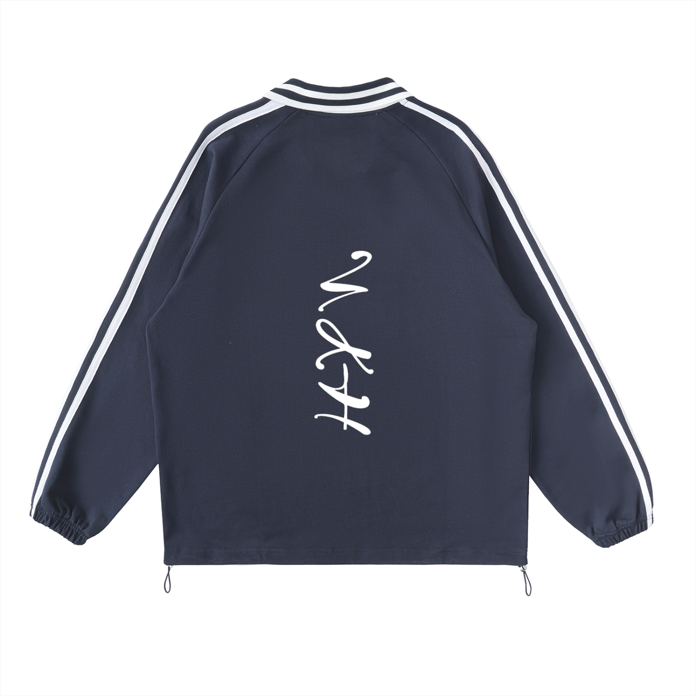Noah Houk Contrast Striped Lapel Collar Sweatshirt