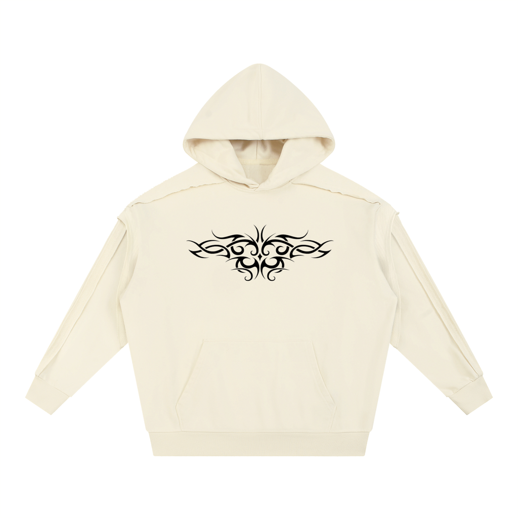 Tattoo Raw Edge Double Layered Hoodie