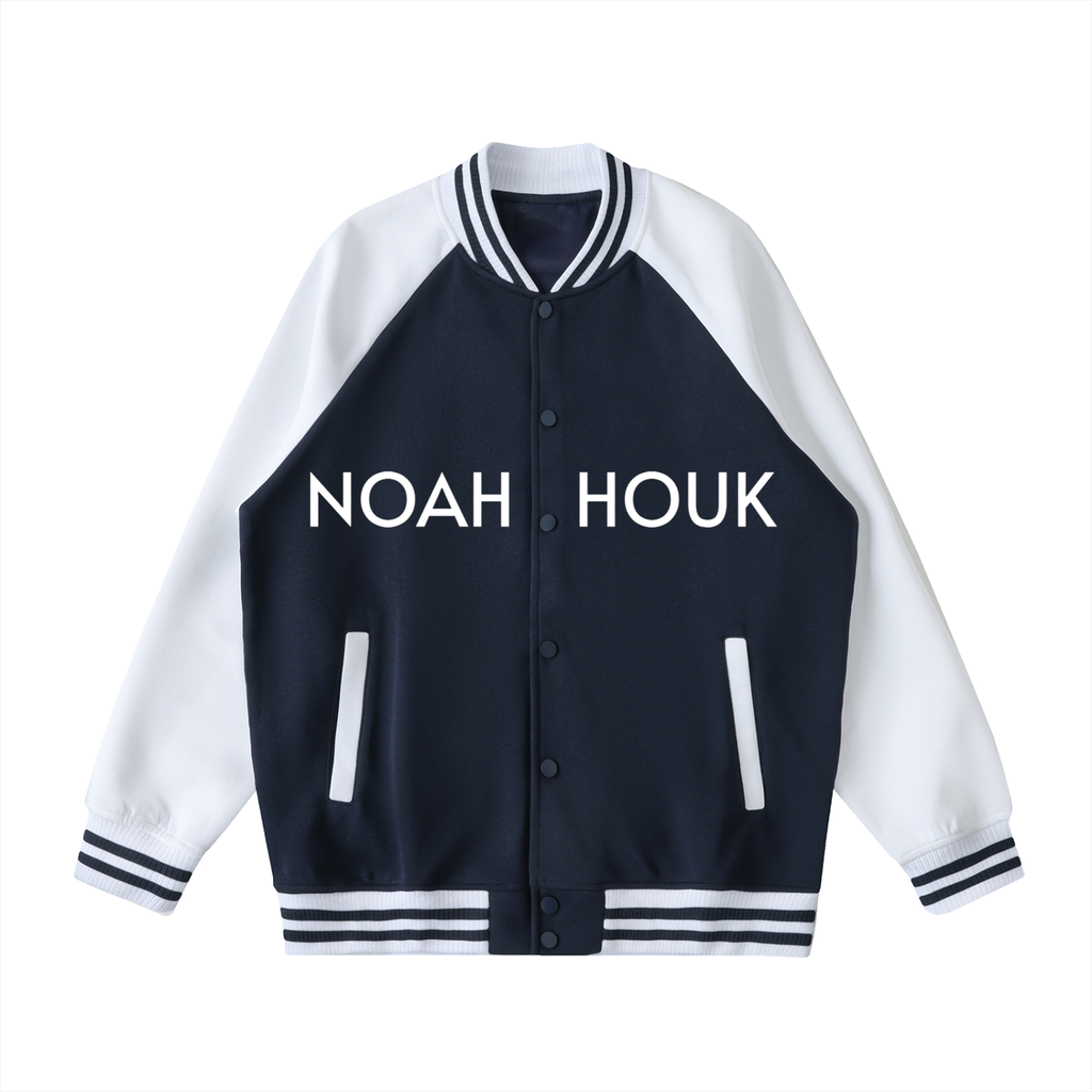 Noah Houk Two Tone Raglan Sleeve Varsity Jacket