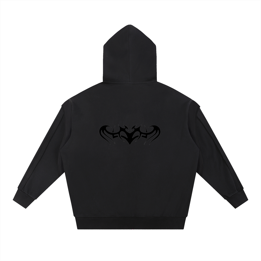 Tattoo Raw Edge Double Layered Hoodie
