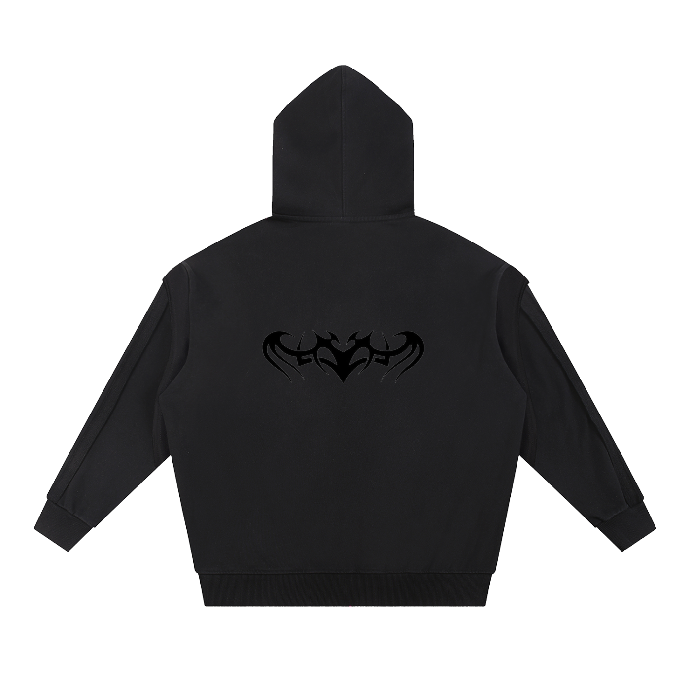 Tattoo Raw Edge Double Layered Hoodie