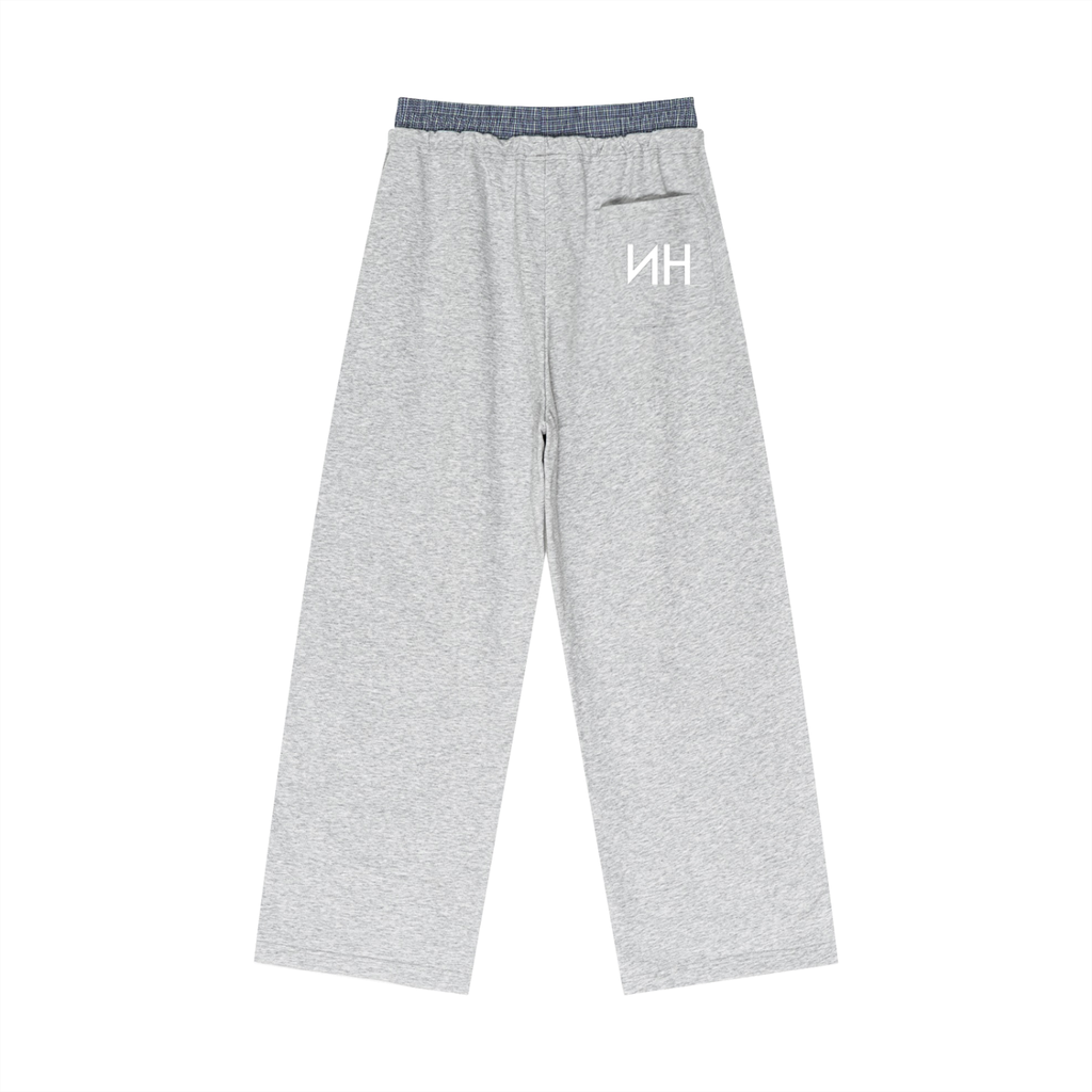 NH Clothing Plaid Contrast Waist Pants