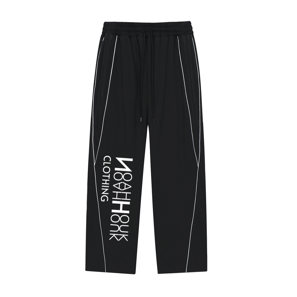 NH Clothing Reflection Striped Straight-Leg Sweatpants