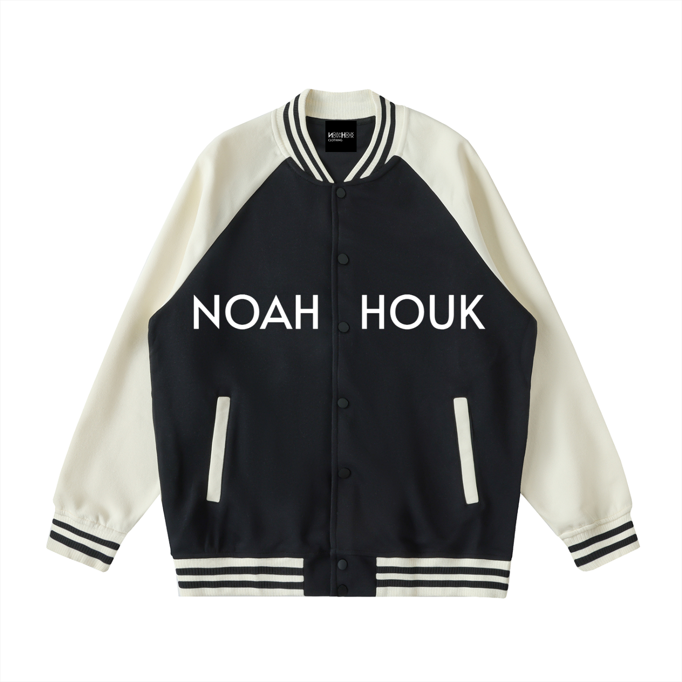Noah Houk Two Tone Raglan Sleeve Varsity Jacket