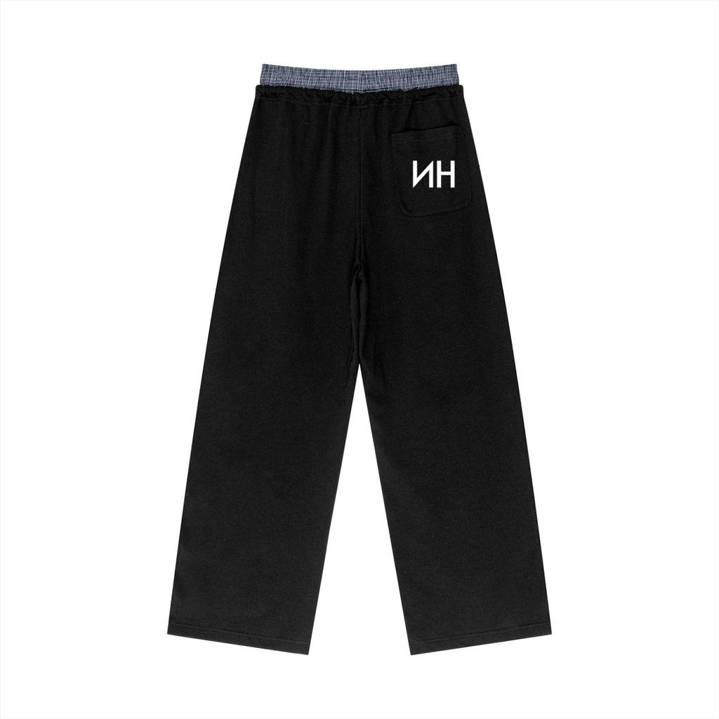 NH Clothing Plaid Contrast Waist Pants