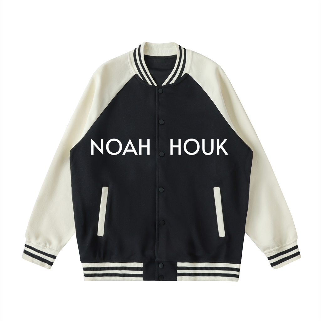 Noah Houk Two Tone Raglan Sleeve Varsity Jacket