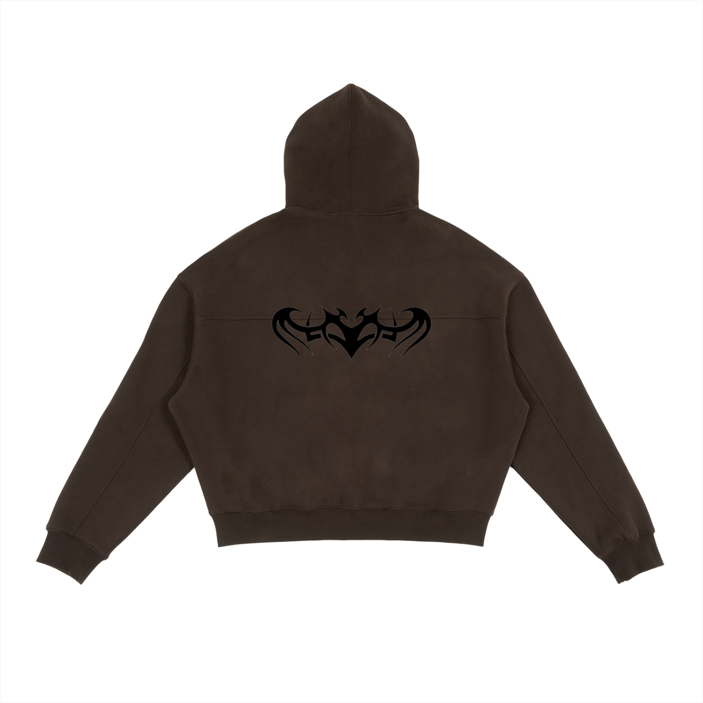 Tattoo Fleece Zip-Up Boxy Hoodie