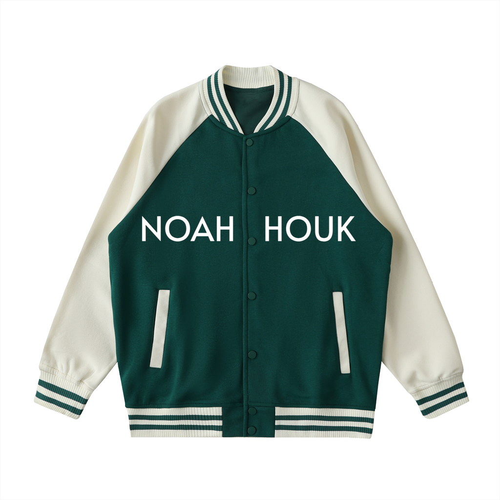 Noah Houk Two Tone Raglan Sleeve Varsity Jacket
