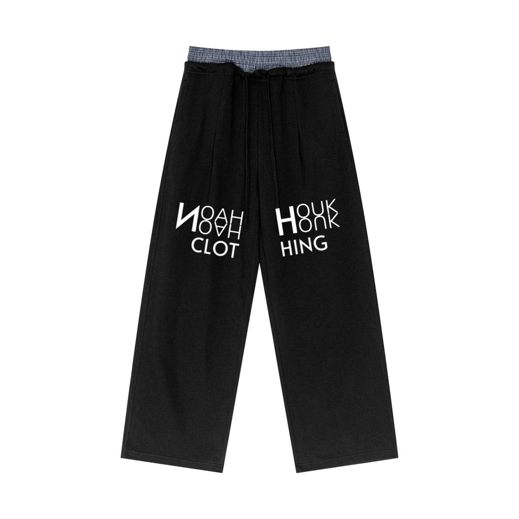 NH Clothing Plaid Contrast Waist Pants