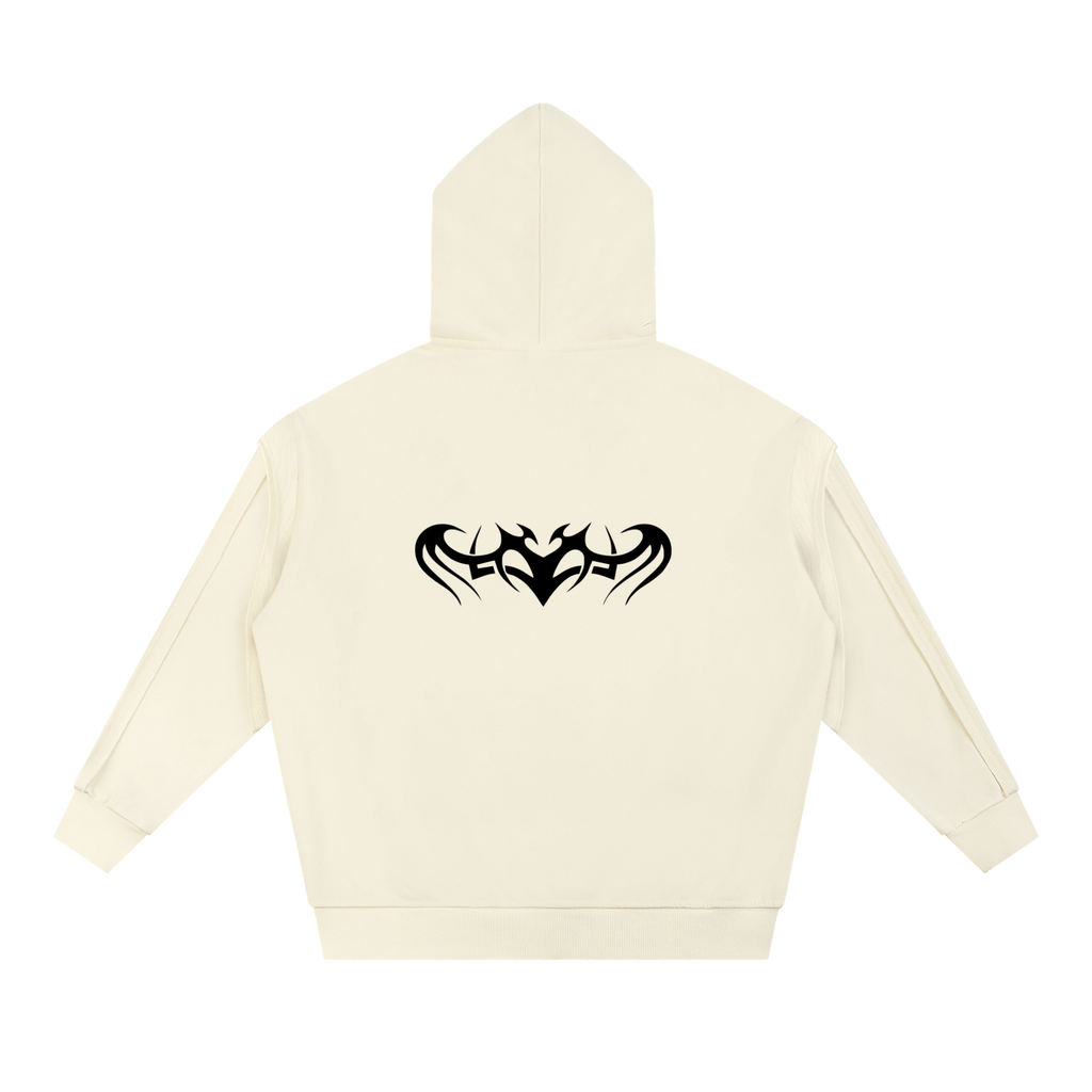 Tattoo Raw Edge Double Layered Hoodie