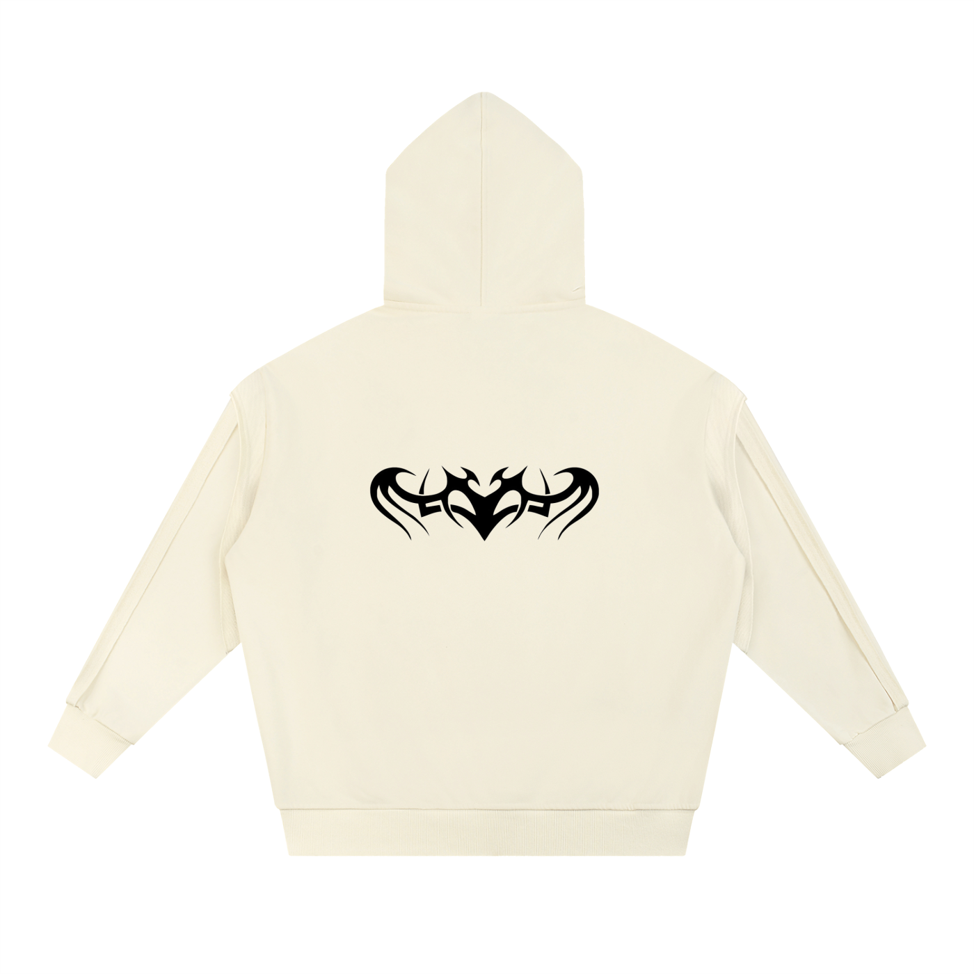 Tattoo Raw Edge Double Layered Hoodie