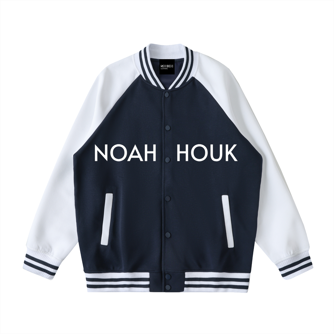 Noah Houk Two Tone Raglan Sleeve Varsity Jacket