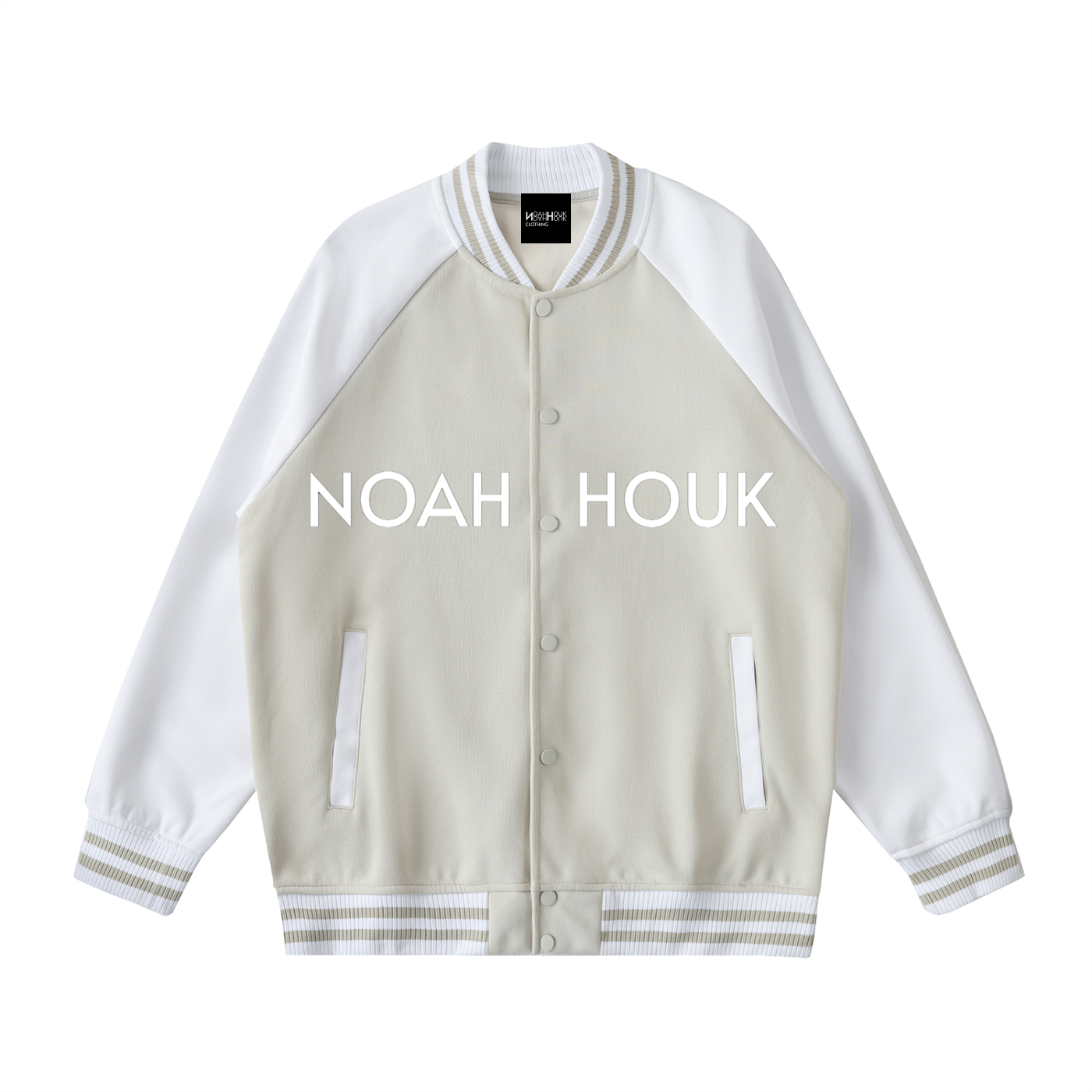 Noah Houk Two Tone Raglan Sleeve Varsity Jacket