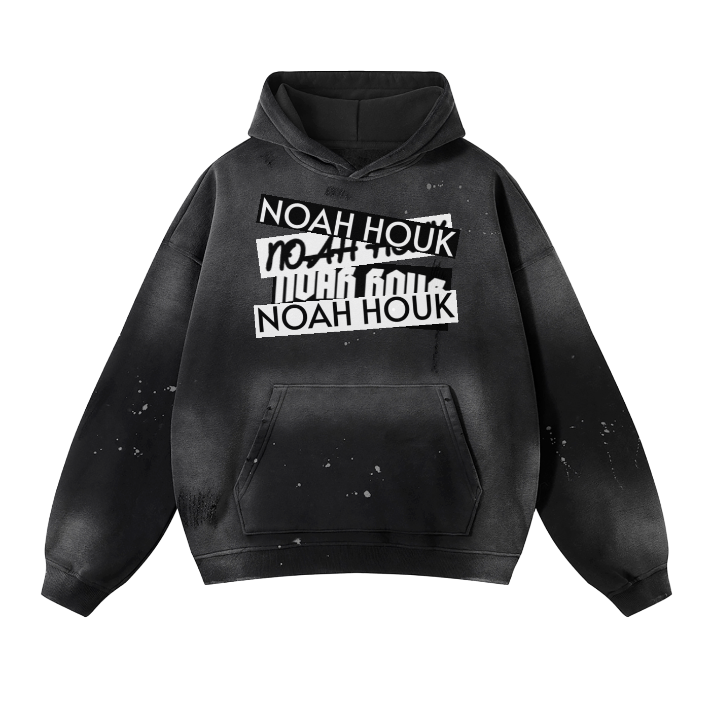 NoAH hOuK Vintage Wash Frayed Fleece Hoodie