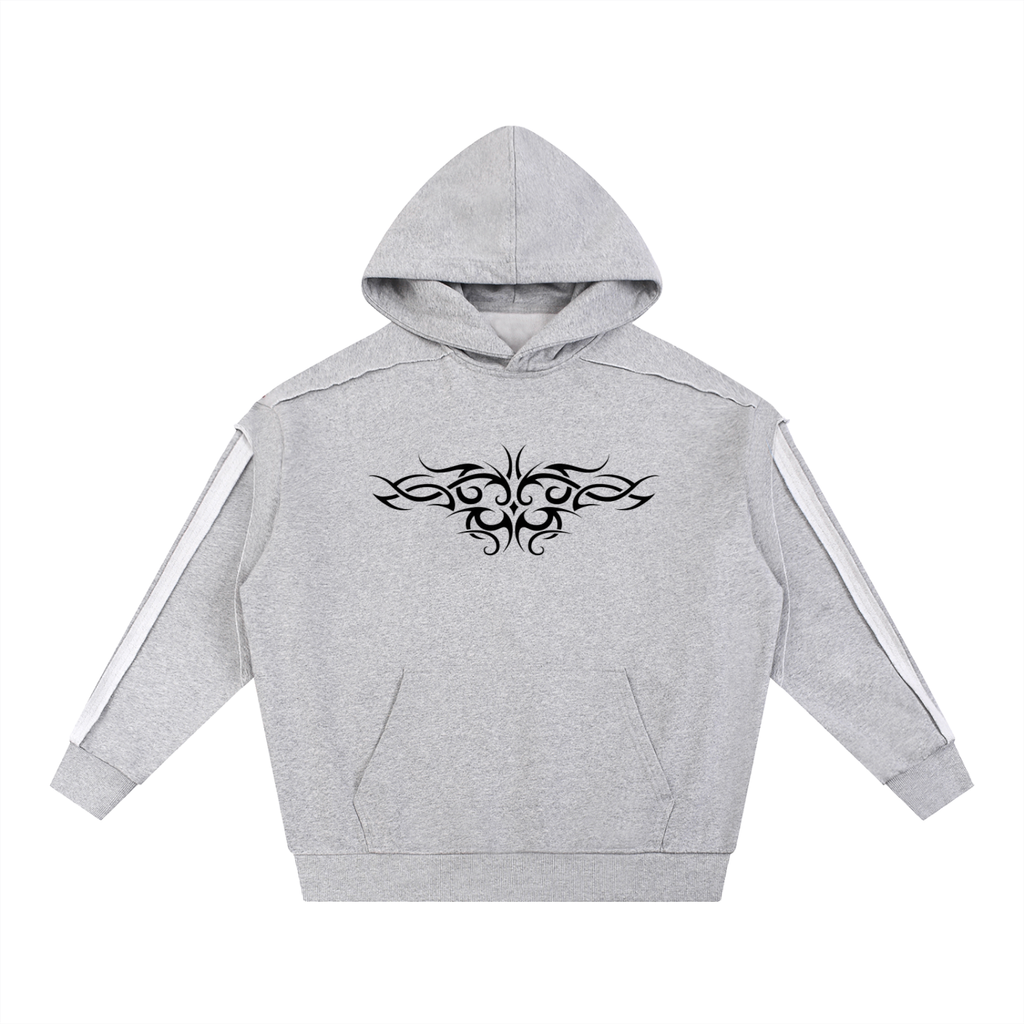 Tattoo Raw Edge Double Layered Hoodie