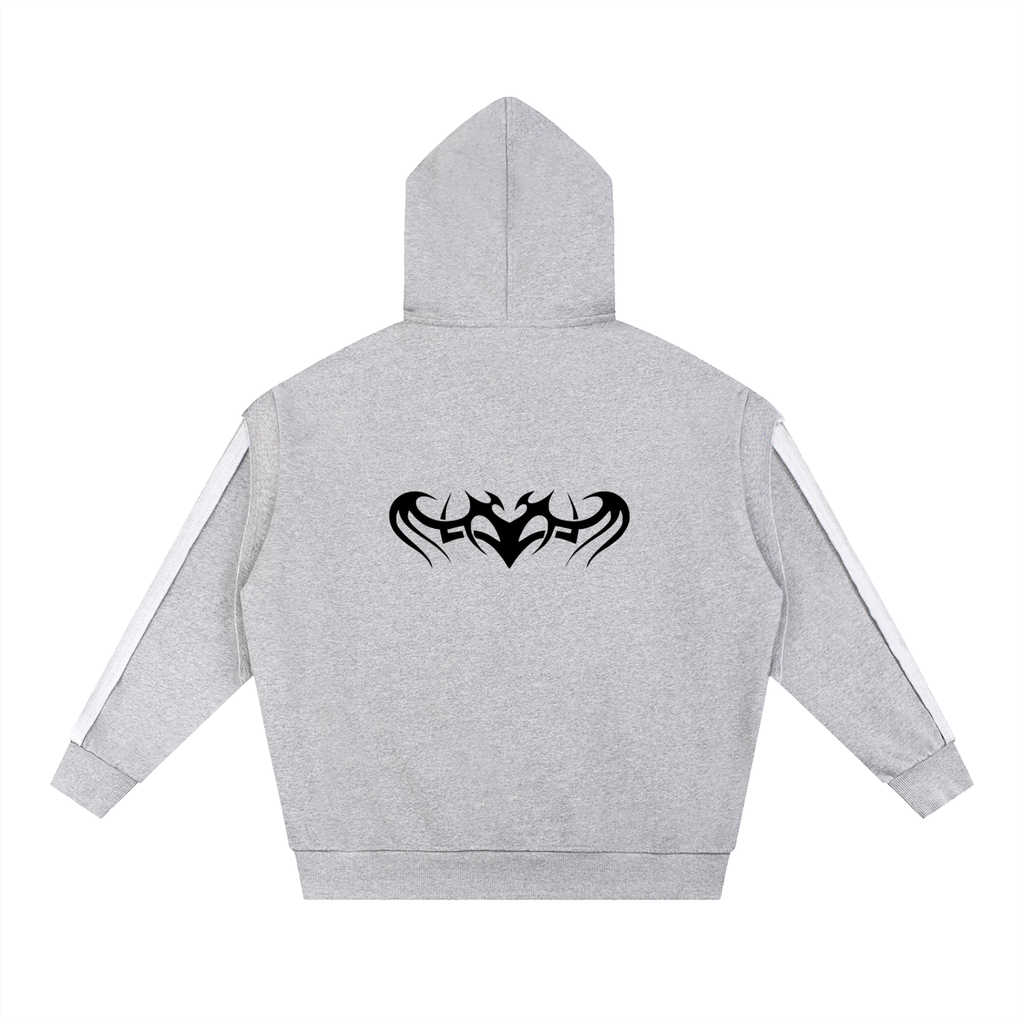 Tattoo Raw Edge Double Layered Hoodie