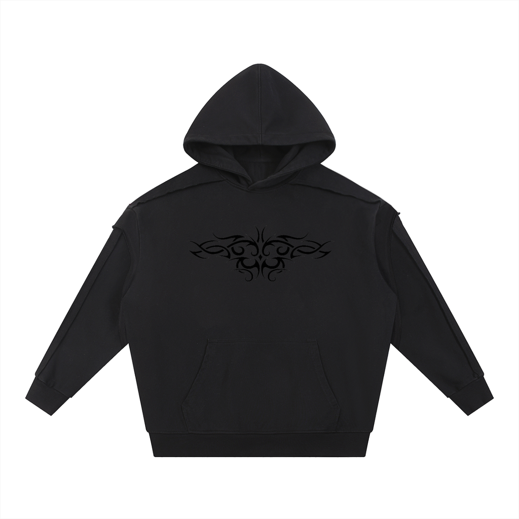 Tattoo Raw Edge Double Layered Hoodie