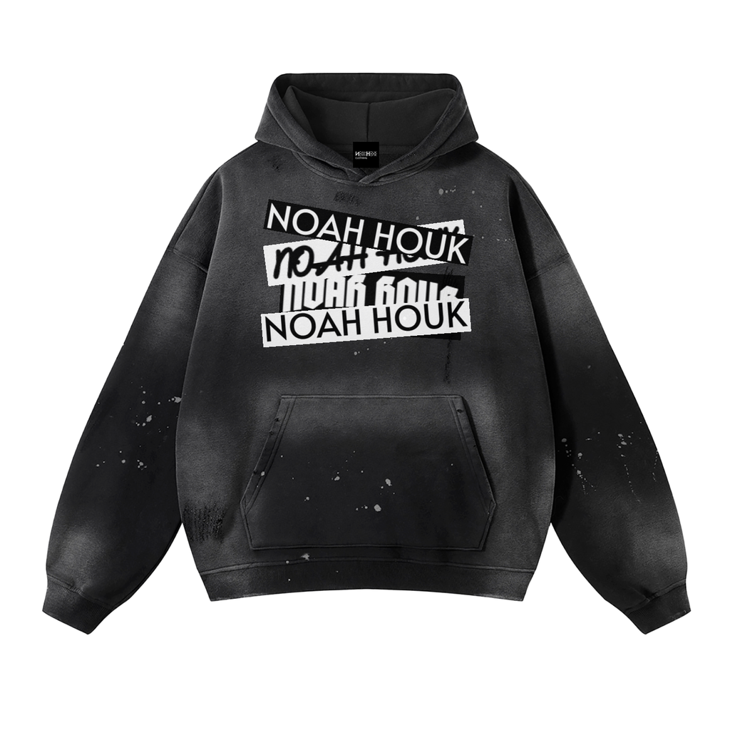 NoAH hOuK Vintage Wash Frayed Fleece Hoodie