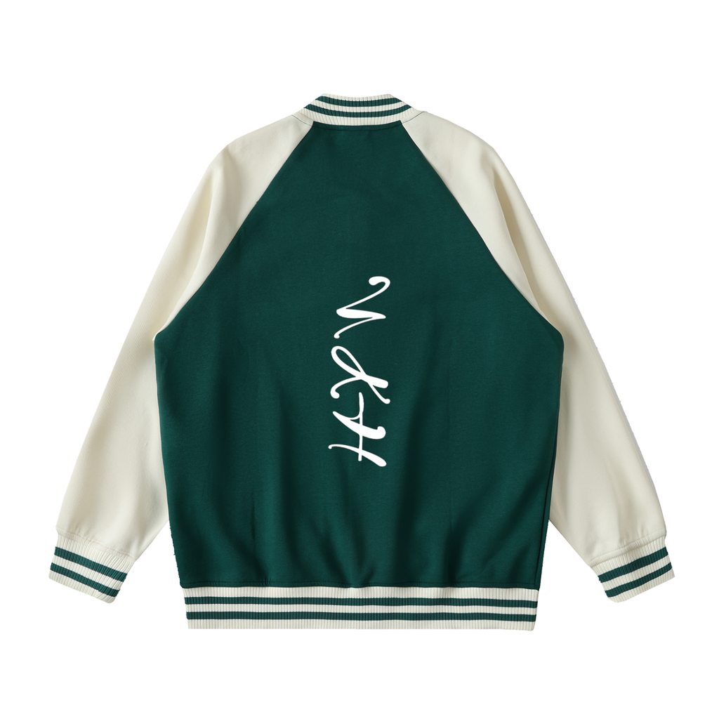 Noah Houk Two Tone Raglan Sleeve Varsity Jacket