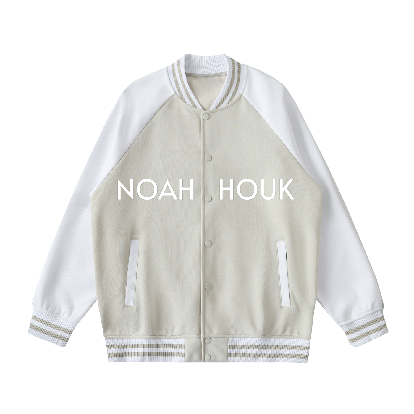 Noah Houk Two Tone Raglan Sleeve Varsity Jacket