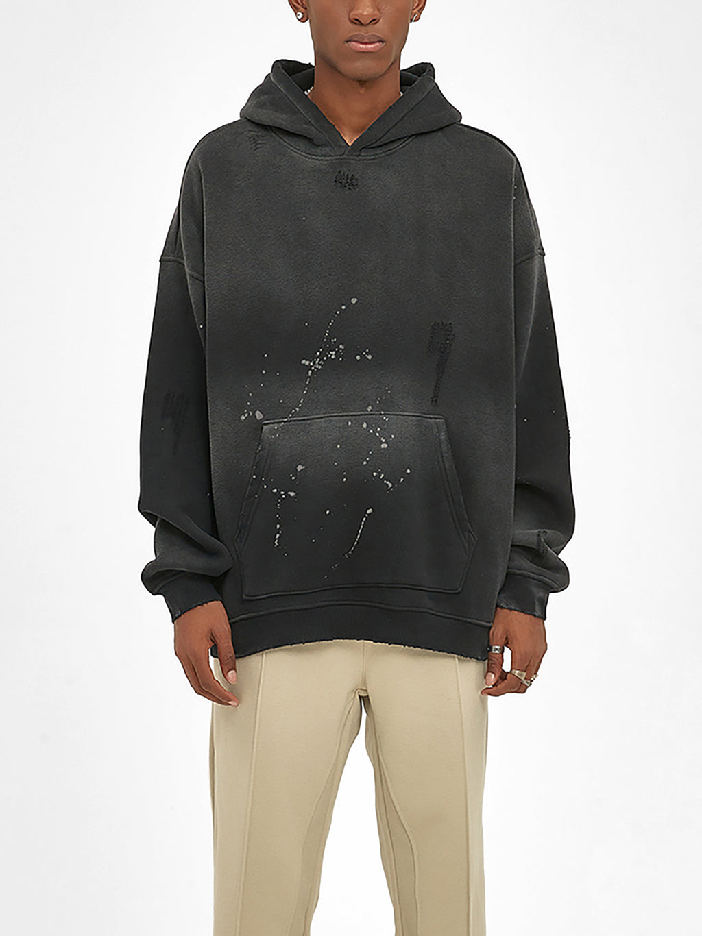 NoAH hOuK Vintage Wash Frayed Fleece Hoodie