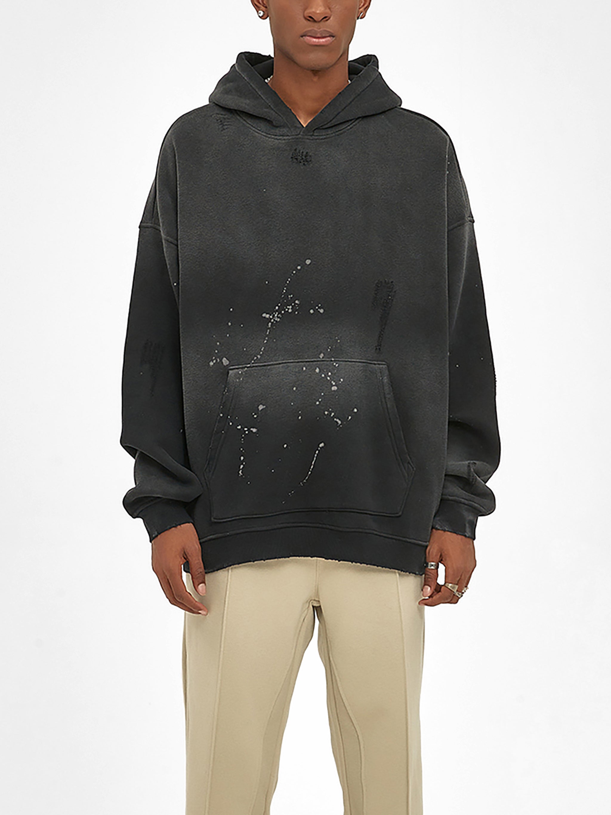 NoAH hOuK Vintage Wash Frayed Fleece Hoodie