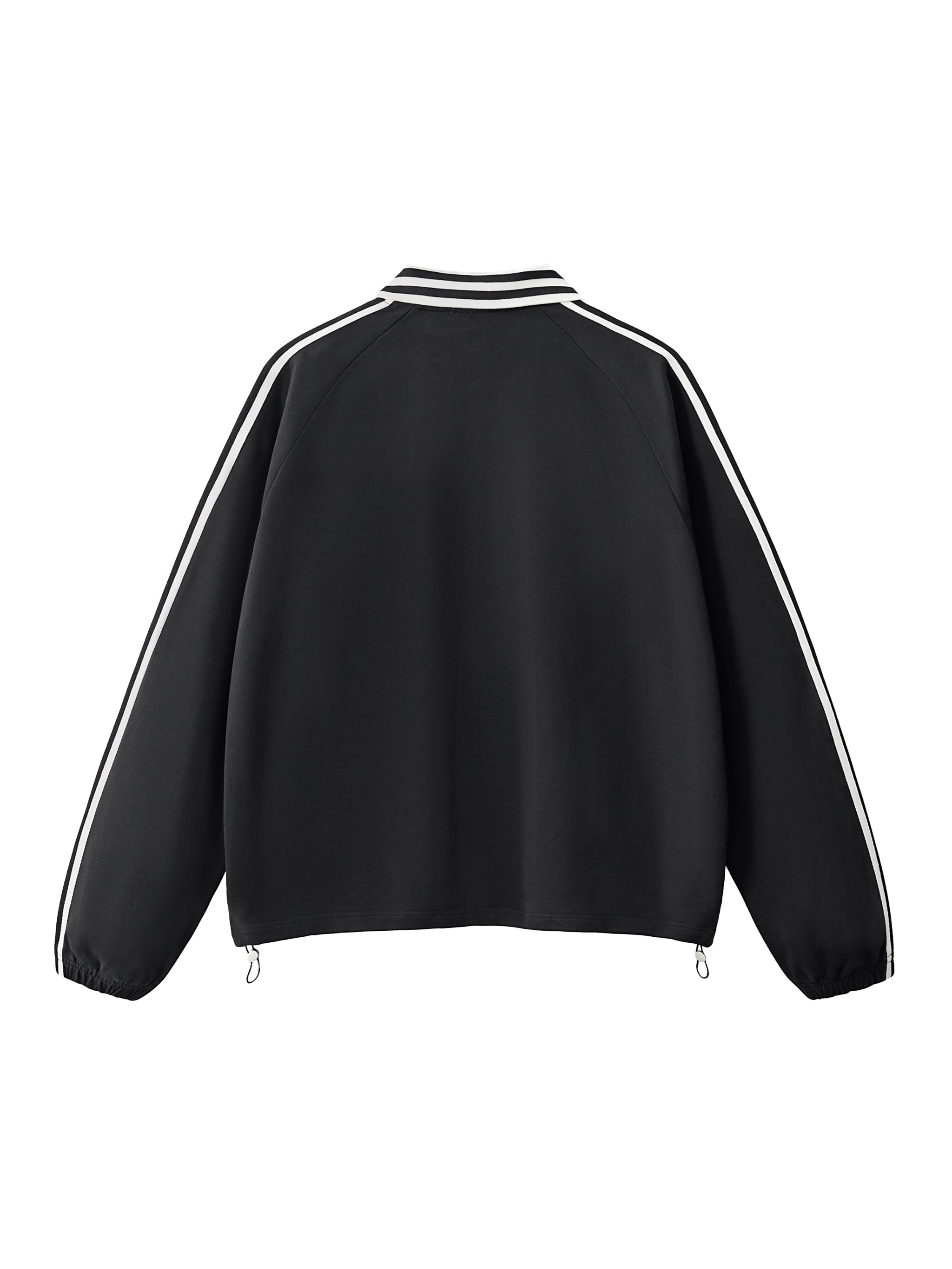 Noah Houk Contrast Striped Lapel Collar Sweatshirt