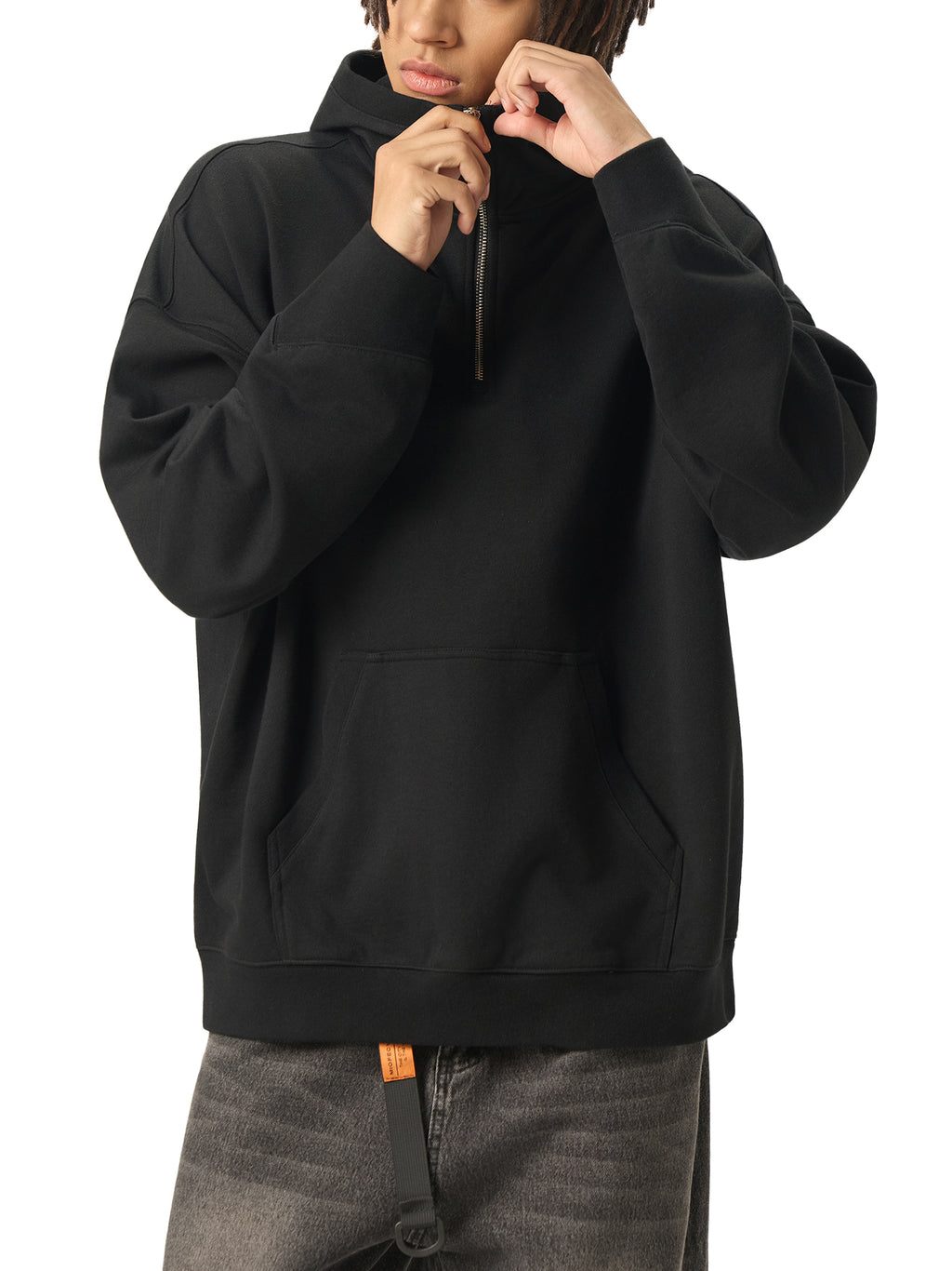 NH Clothing Big Hood Half-Zip Fleece Hoodie