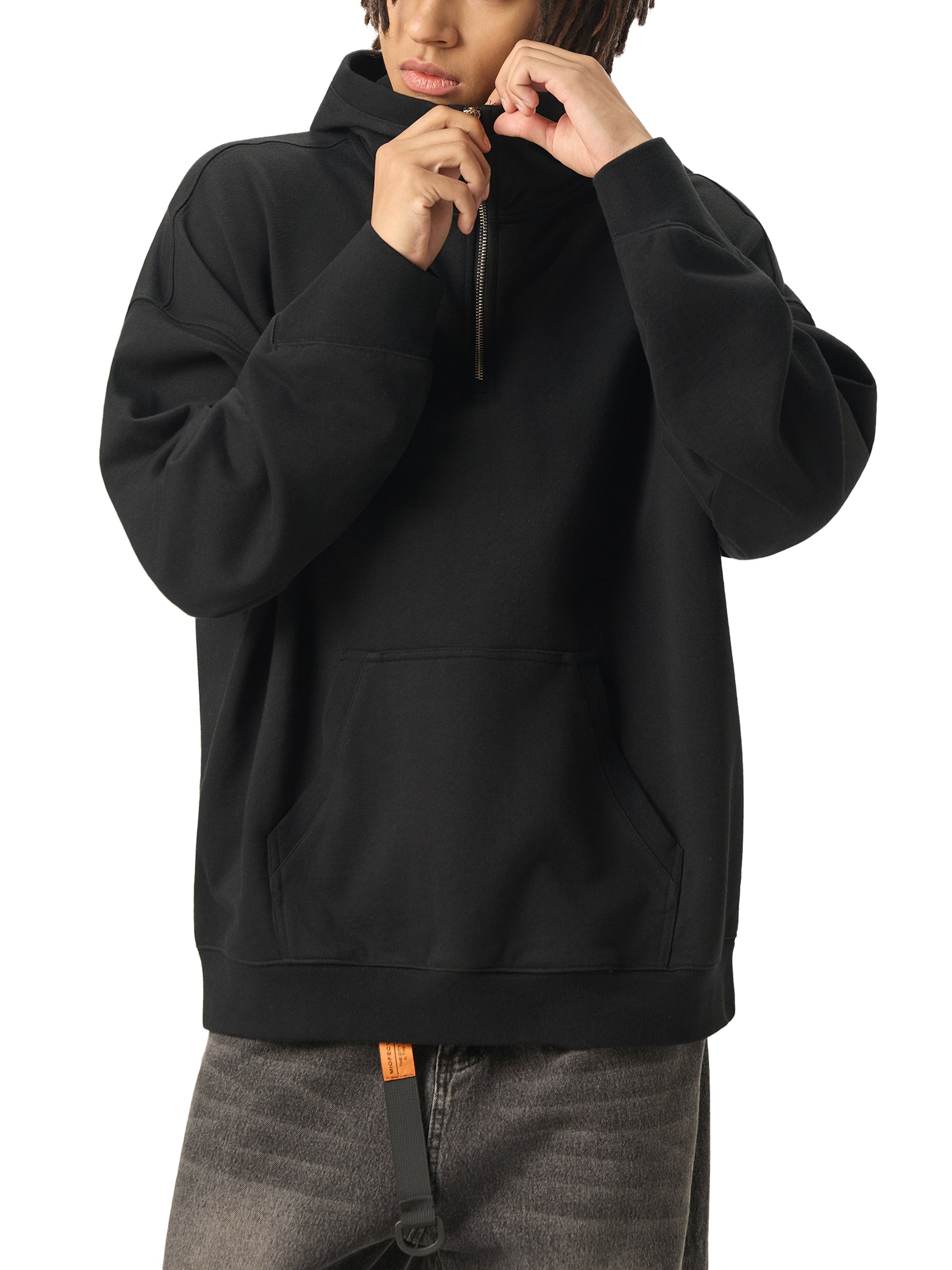 NH Clothing Big Hood Half-Zip Fleece Hoodie