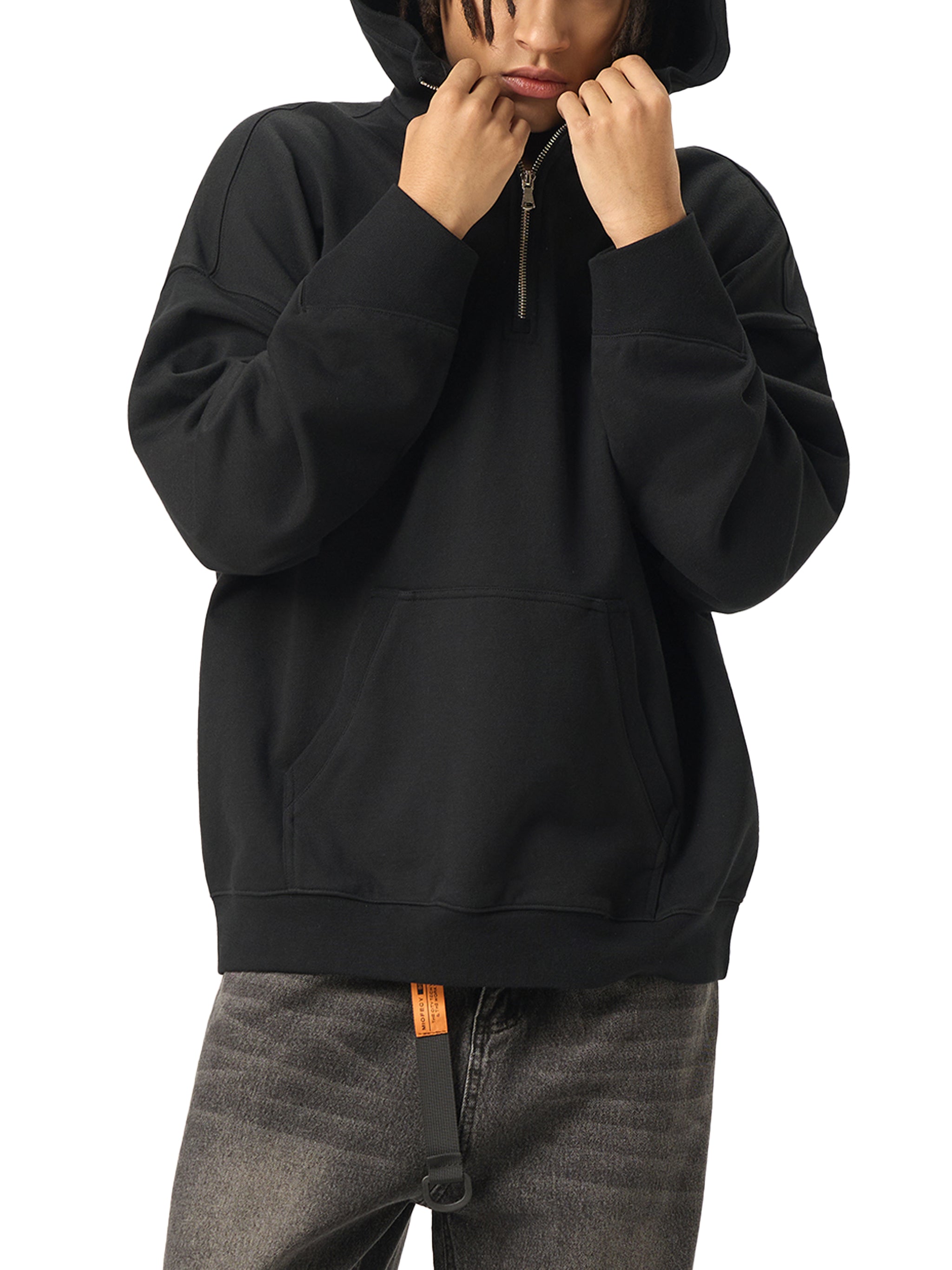 NH Clothing Big Hood Half-Zip Fleece Hoodie