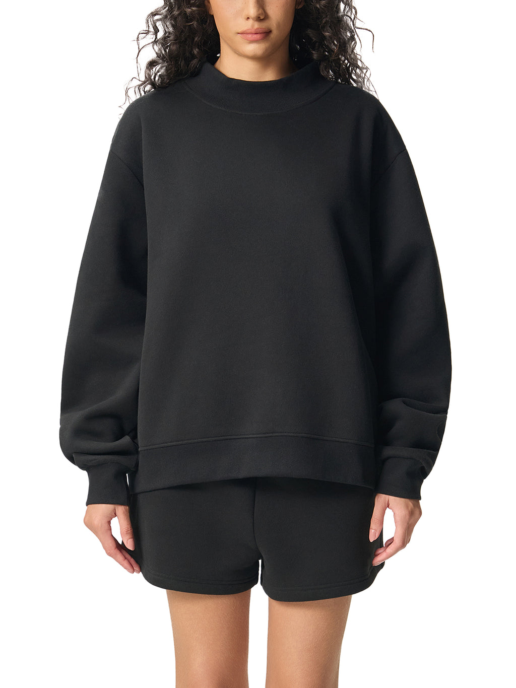 Tattoo Essential Fleece Mock-Neck Crew Sweatshirt