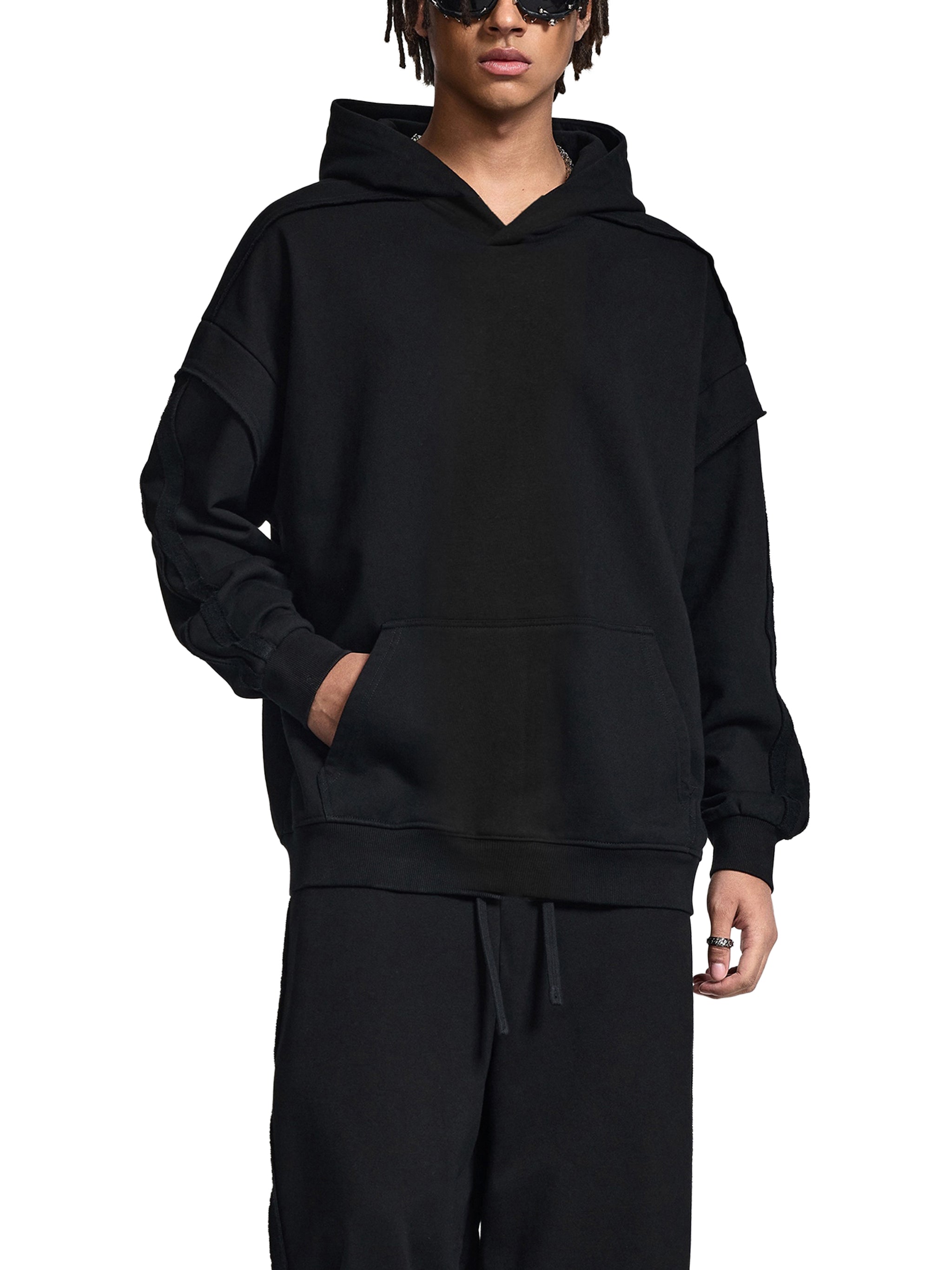 Tattoo Raw Edge Double Layered Hoodie