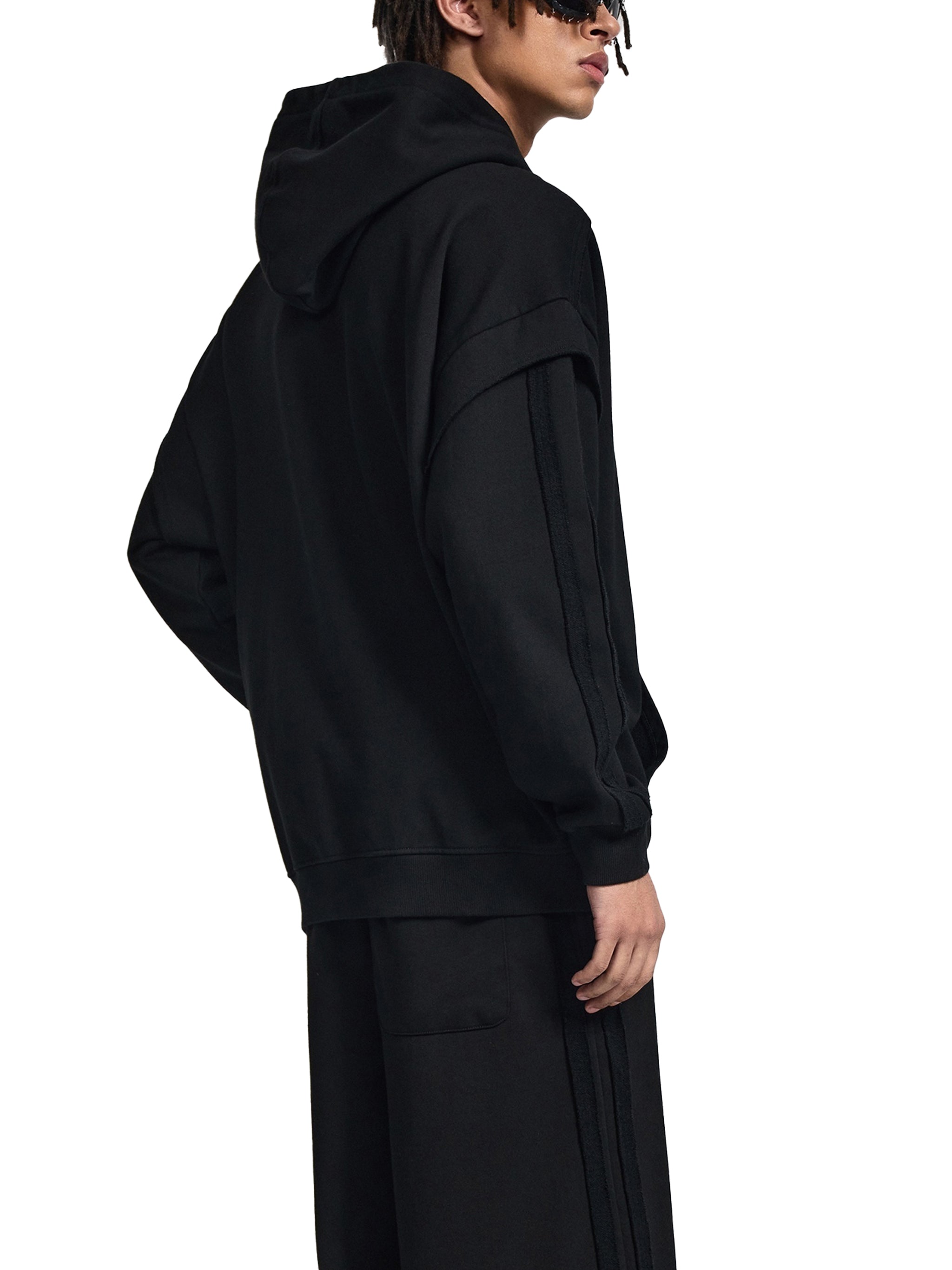 Tattoo Raw Edge Double Layered Hoodie