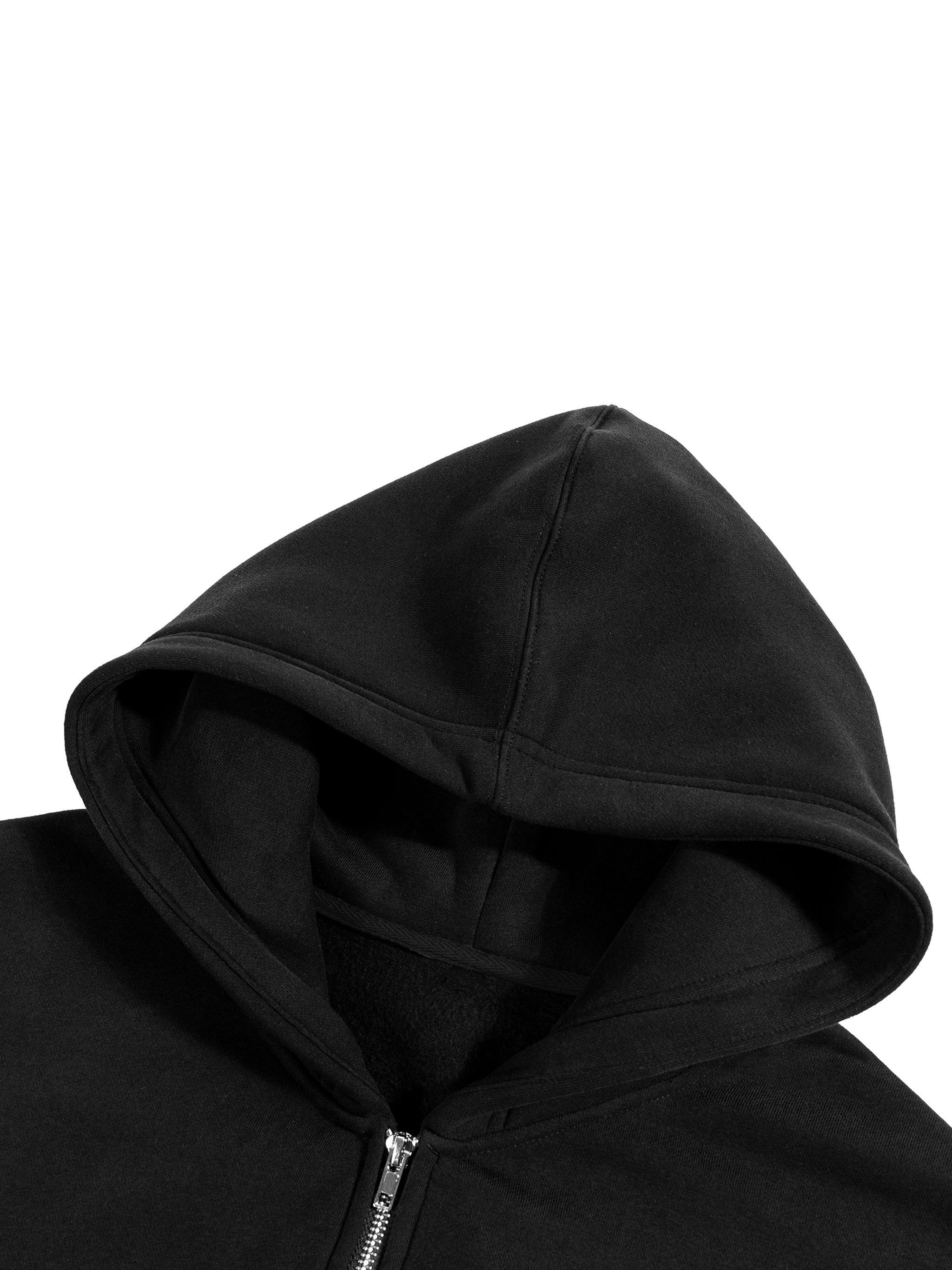 Tattoo Fleece Zip-Up Boxy Hoodie